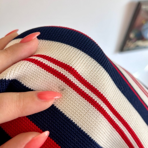 1960s Vintage Space Age Mod Micro Mini Tunic Dress – Red, White & Navy Stripe - Picture 4 of 8